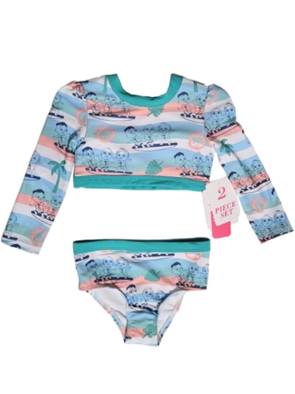 COCOMELON Green & Blue 2-Piece Set Swimsuit - New With Tags Infant Girl's 18 M